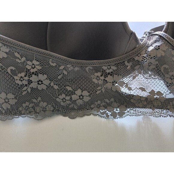 Maidenform Front Close Bra Size 40D Gray Lace Racerback Underwire - Picture 9 of 9